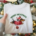 thumbnail image 2 of Embroidered Dachshund Christmas Sweatshirt, Funny Wiener Dog Hoodie, Dachshund Xmas Sweater, Holiday Dog Owner Gift, Christmas Sweatshirt, 2 of 5