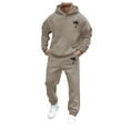 thumbnail image 3 of Male Casual Solid Two Piece Hooded Sports Suit Pocket Raglan Sleeve Hoodies Drawstring Pant Set Men Regular Suits Mens Ruffle Tux Casual Suit Big And Tall Men Suits Formal Suits for Men And Outfits, 3 of 4