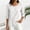 White, variant on Ynynloco Women's 100%Cotton 3/4 Sleeve Blouse Crew Neck Button Down Casual Tops Loose Fit Basic Tees