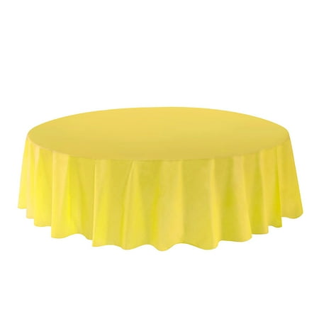 

Allgala 6-Pack Premium Plastic Table Cover Medium Weight Disposable Tablecloth-6PK Round 84 -Light Yellow-TC58625