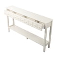 thumbnail image 7 of Ktaxon 60" Long Console Table with Storage for Entryway, Narrow Sofa Tablewith 4 Drawers and Storage Shelf, Multifunctional TV Table for Living Room, Hallway, Foyer, Antique White, 7 of 7