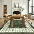 thumbnail image 2 of Hasoo Washable Living Room Area Rug 9x12 Large Modern Plaid Geometric Non-Slip Soft Foldable Indoor Green Carpet, 2 of 5
