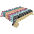thumbnail image 2 of Boho Tablecloth Rectangle Table Cloth 60x84 , Waterproof Tablecloth Outdoor Table Cloth, Colorful Striped Ethnic Geometric Modern Abstract Art Washable Table Cover for Kitchen Dining Party, 2 of 8