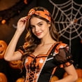 thumbnail image 4 of LTTVQM Multicolor Halloween Print Wide Bandana Head Wrap Knotted Elastic Sports Sweatband Ghost Pumpkin Hair Band, 4 of 5