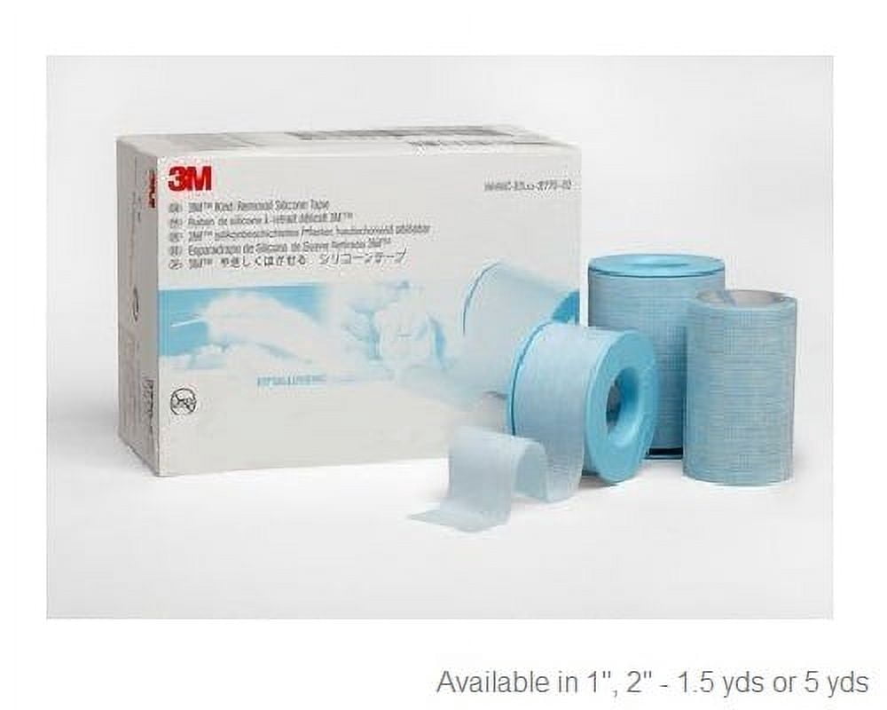 1PK-3M 2770-1, 3M™ Medical Tape, Silicone, NonSterile, Blue, 12/BX
