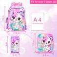thumbnail image 3 of AGSDON 3PCS Girls Backpack, 16" Kids Cat Sequin Bookbag with Lunch Box, Water Resistant School Bag for Elementary Preschool Toddler, 3 of 8