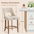 thumbnail image 2 of Bar Stools Set of 2, Upholstered Counter Height Bar Stools, Modern Counter Stools with Wood Legs for Kitchen Island Dining Room Bar, Beige, 2 of 8