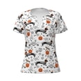 thumbnail image 2 of Fuzoiu Halloween Dachshund Print Women's V-Neck T-Shirt,Women's Short Sleeve Top, Comfortable for Work, Leisure, and Sports, 2 of 7