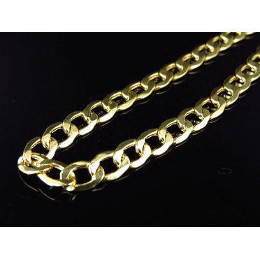10k Real Gold Cuban Link Chain For Men – 10MM Width, 20-28 Inch, Diamond Cut, Lobster Clasp