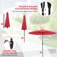 thumbnail image 6 of Costway 9 FT Patio Round Market Umbrella with Push Button Tilt, Crank Handle, Vented Top Wine, 6 of 10