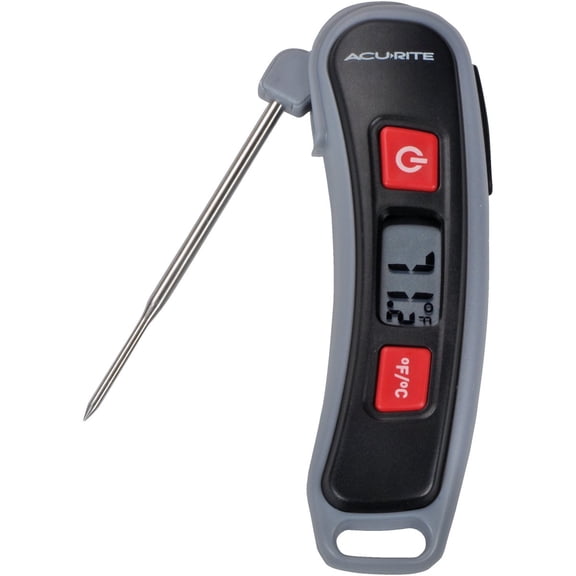 AcuRite 00665E Digital Instant Read Thermometer with Folding Probe, Multicolor