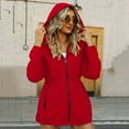 thumbnail image 4 of DDAPJ pyju Womens Reversible Rain Jacket Lightweight Zip Up Windbreaker Waterproof Hooded Raincoat Outdoor Travel Jacket Red XXL, 4 of 7