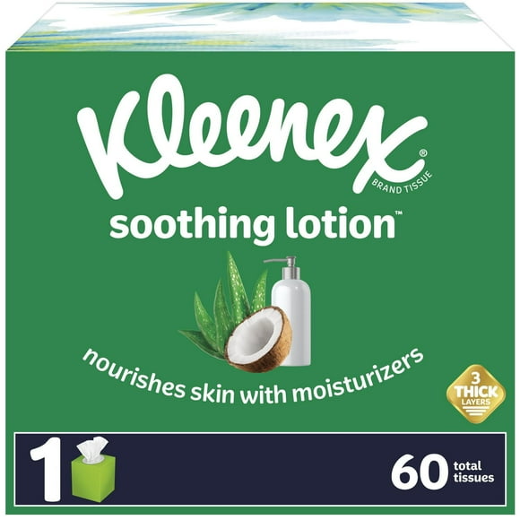 Mouchoirs à lotion apaisante Kleenex® avec huile de coco, aloès et vitamine E