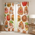 thumbnail image 2 of Erosebridal Ramen Capybara Curtains Pack of 2 (42x84 Each) for Kid, Cute Cartoon Animals Curtains Blackout, 2 of 6