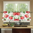 thumbnail image 4 of Yayeee Kitchen Curtains Tier Set of 2 Light Filtering 57"x36" Over Sink Window Panels, White Apple Pattern, 4 of 7