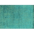 thumbnail image 1 of Ahgly Company Machine Washable Indoor Rectangle Oriental Turquoise Blue Industrial Area Rugs, 2' x 5', 1 of 4