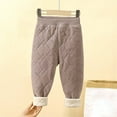 thumbnail image 5 of Loopsun Kids Fall Winter Long Pants, Toddler Quilted Pants, Boys and Girls Fleece Thickened School Uniform Inner Wear Warm Leggings Long Pants Coffee, 4-5Years, 5 of 5