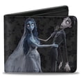 thumbnail image 1 of Horror Movies Wallet, Bifold, Corpse Bride Emily Victor Pose Logo Grays Black White, Vegan Leather, 1 of 5