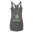thumbnail image 2 of Wild Bobby Motherhood Some Days I Rock It Skeleton Hand Women Tri-Blend Racerback Tank Top, 2 of 6