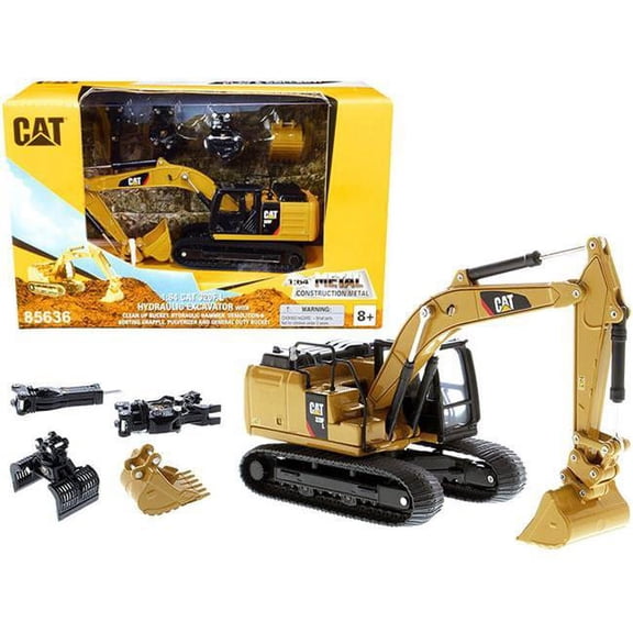 CAT Caterpillar 320F L Hydraulic Tracked Excavator with 5 Work Tools Play & Collect 1-64 Scale Diecast Model Car