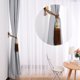 thumbnail image 4 of Sujetador de cortina con borlas, clips para cortinas, soporte, 2 piezas, marrón, 4 of 7