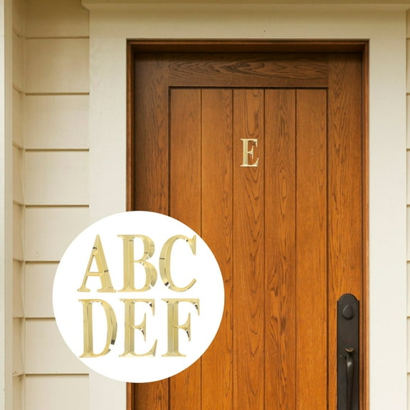 Niceauty 6Pcs Golden Resin Alphabet Decals for Door House Mailbox Decoration