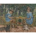 thumbnail image 2 of Édouard Vuillard 14x12 Black Ornate Wood Framed Double Matted Museum Art Print Titled: Bassiano Children (1921), 2 of 5