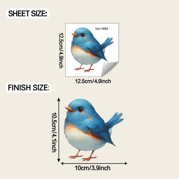 Cute Blue Bird Window Stickers, Peel and Stick Removable Vinyl Decals for Glass Doors and Windows, Home Decor for Living Room Bedroom with Adorable Designs