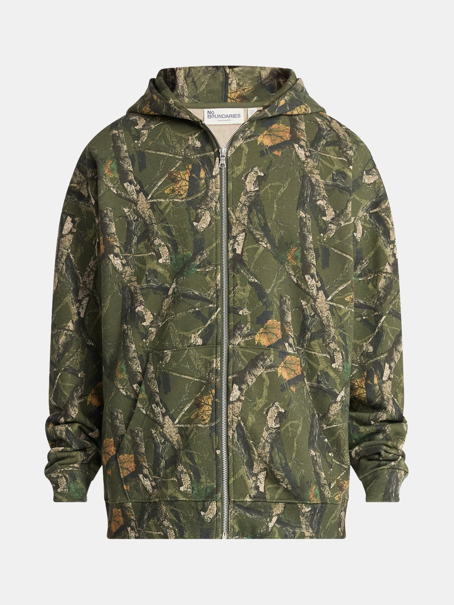 No Boundaries Zip Hoodie with Long Sleeves, Men's & Big Men's