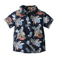 thumbnail image 3 of Hihipz Boy's Polo Shirt Summer Floral Print Shirts Hawaii Beach Stylish Tops,Sizes 6-9M, 3 of 7