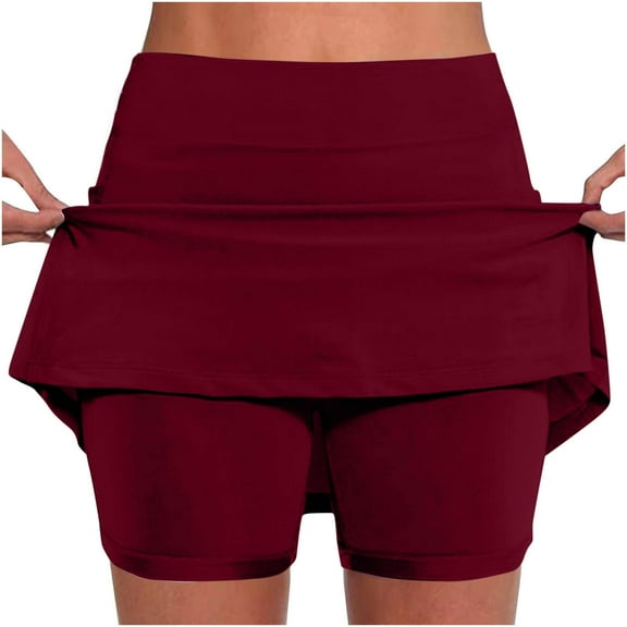 Lenpel Skorts for Women Soft Casual High Rise Athletic Tennis Skirts with Shorts Active Workout Skorts with Pockets