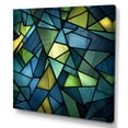 thumbnail image 2 of Designart "Tidal Blues and Greens I" Abstract Wall Art - Modern Blue Abstract Collages Entryway Wall Art Print, 2 of 6