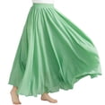 thumbnail image 1 of Falda larga de corte A de color liso para mujer - Falda media con cintura elástica, 95 cm de largo, mezcla de poliéster, tallas reales - S-XXL, 1 of 6