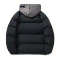 thumbnail image 4 of Down Jacket Men Warm Winter Coats for Mens Puffer Jackets with Hood Black XXXXL, 4 of 4
