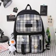 thumbnail image 1 of 4 In 1 Pcs Set Canvas Backpack Junior High School Bags for Teenager Girls Sac à dos scolaire, 1 of 5