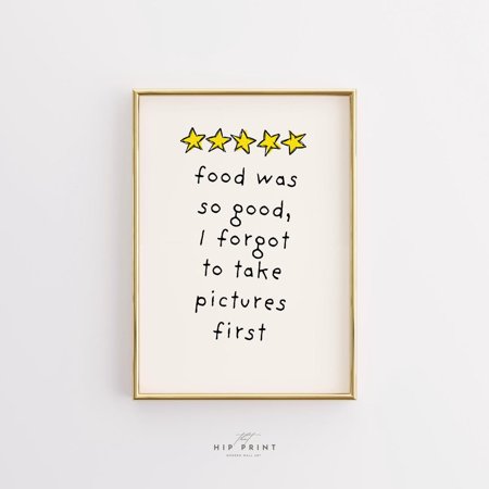 Funny Kitchen Wall Art 5 Star Food Print Restaurant Decor Minimalist Poster Dining Room Art Print