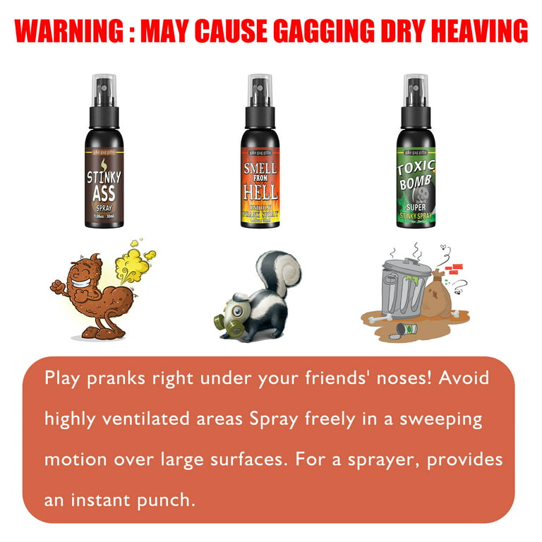1/3PCS 30ML Super Fart Spary Gag Prank Poop Smell Liquid Spray Bottle Stink  Bomb Smelly Props April Fools' Day Party Funny Toys