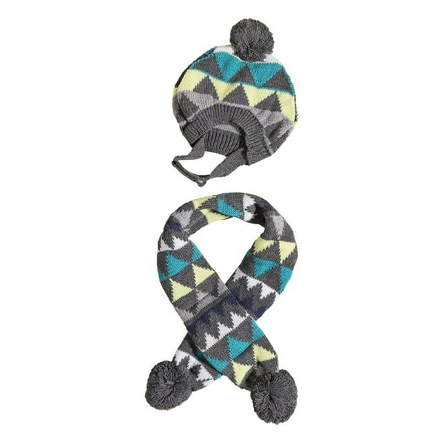 Winter Knitted Hat and Scarf Set for Dogs Cozy Pet Accessory Cap with Matching Neck Warmer