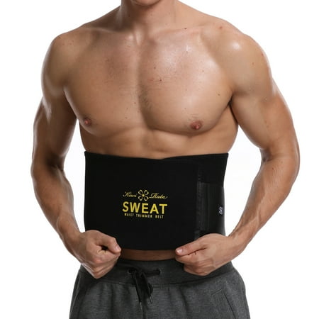 SLIMBELLE Sweating Adjustable Weight Loss Slimming Belt Waist Trimmer Back Support for Men (Best 45 Minute Workout)