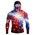 thumbnail image 2 of GrmtClth Sun Protection Shirts for Men Long Sleeve UPF 50+ 250th Anniversary Usa Flag Hooded Fishing Hiking 4th July Sun Shirt Lightweight Rash Guard with Face Mask Hot Pink XL, 2 of 6