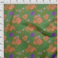 thumbnail image 3 of oneOone Cotton Poplin Dark Teal Blue Fabric Bird|Leaves & Rose Floral Dress Material Fabric Print Fabric By The Yard 56 Inch Wide, 3 of 4