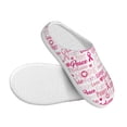 thumbnail image 3 of Xecao Breast Cancer Ribbons Awareness Print Cotton Slippers Fuzzy Warm Cozy Slippers Non Slip House Slippers For Indoor Outdoor Cotton Slippers House Slippers-11, 3 of 7