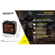 Motobatt MBTX12UHD 12V, 14Ah - QuadFlex 4 Terminal Non-Spillable AGM Battery, 210 CCA