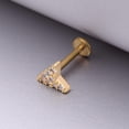 thumbnail image 2 of Golden Chevron Arrow Sparkle Top Internally Threaded Steel Flat Back Stud Labret, 2 of 4