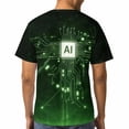 thumbnail image 5 of LAOLIUSN Men's AI Artificial Intelligence Graphic T-Shirt, Futuristic Techwear All Over Print Tee, 2XL, 5 of 7