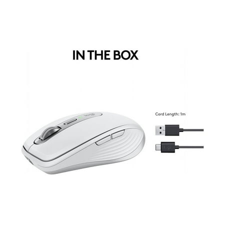 Logitech - MX Anywhere 3S Wireless Bluetooth Fast Scrolling Mouse with Programmable Buttons - Pale Gray
