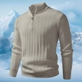 thumbnail image 2 of ChaoLingNeng Mens Sweaters Casual Solid Color Cable Knit Crewneck Sweater Soft Pullover Sweaters for Men Classic Pullover Sweaters with Ribbing Edge, 2 of 4
