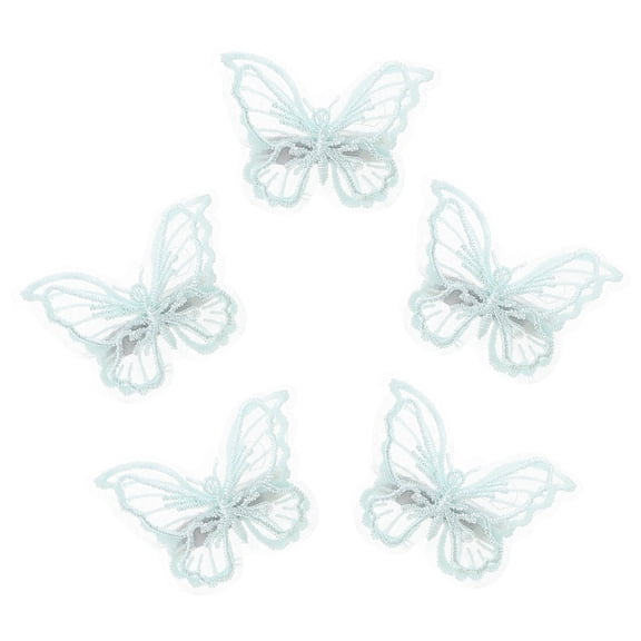 LOLIPPYY Set of 5 Light Green Aluminum Butterfly Hair Clips for Women, Polyester Material Hair Accessories