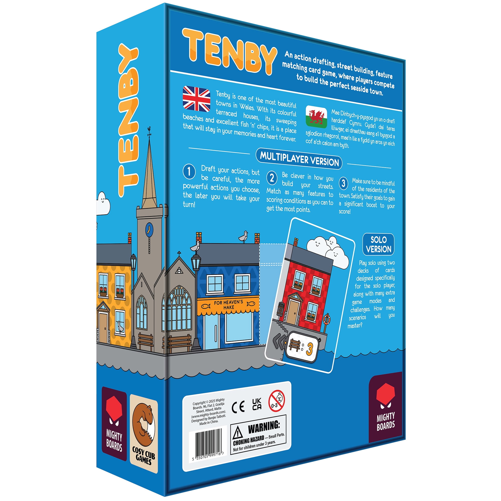 Mighty Boards: Tenby - Matching Card Game, Action Drafting, Street Building Competition, Build The Perfect Welsh Seaside Town, Ages 14+, 1-5 Players