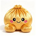 thumbnail image 2 of Gold Dumpling Plush Toy - Soft Squeezable Stuffed Bao Toy with Embroidered Face, Plush Steamed Bun Dumpling Stuffed Animals Stuffed Toys Cute Food Plushie for Office Desk Decor Stress Relief Gift, 2 of 9